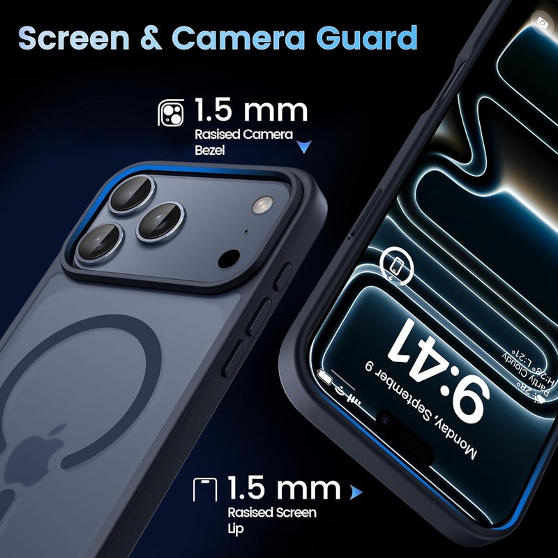 CACOE Magnetic Case for iPhone 17 Pro Max 6.9 inch-Compatible with MagSafe & Magnetic Car Phone Mount,Anti-Fingerprint TPU Thin Phone Cases Cover Protective Shockproof (Matte Black) - Image 4
